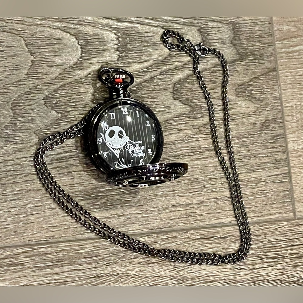 Nightmare Before Christmas Pocket Watch With Chain Necklace - Picture 5 of 6